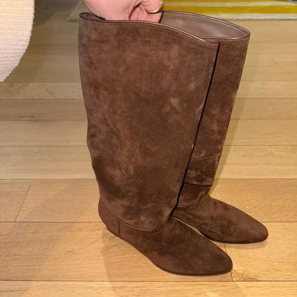 Doen Chocolate Suede Knee-High Boots - Picture 3 of 5
